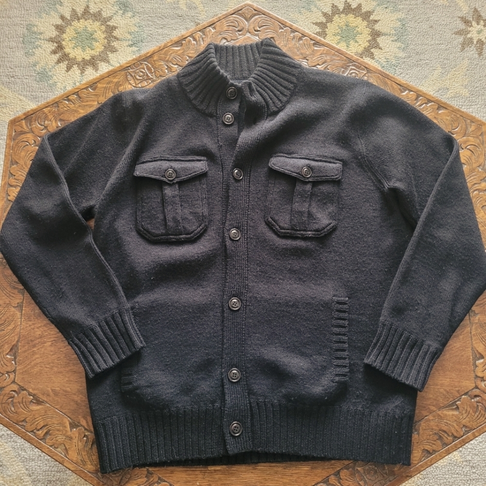 J. Crew Black Wool Cardigan Shacket Large